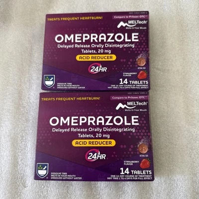 RITE AID Omeprazole Delayed Release Tablets 20 mg - 28 Tablets EXP 8/2026 - Image 1 of 3