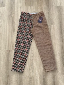 Nuevos Blazers de Remo Pantalones de Tweed Hombres 32x32 Espiga Pata de Gallo Frente Plano - Imagen 1 de 9