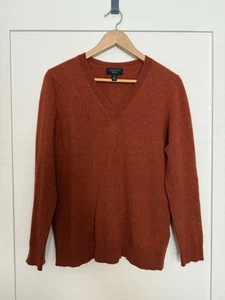 Charter Club Cashmere Sweater Womens Sz L XL Orange Luxury V Neck Pullover Soft - Picture 1 of 10