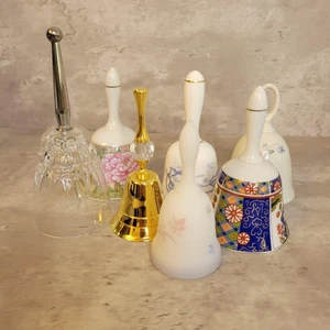 Vintage Porcelain Crystal Bell Lot Japan England Russ Lefton Coalport Decorative - Picture 1 of 19