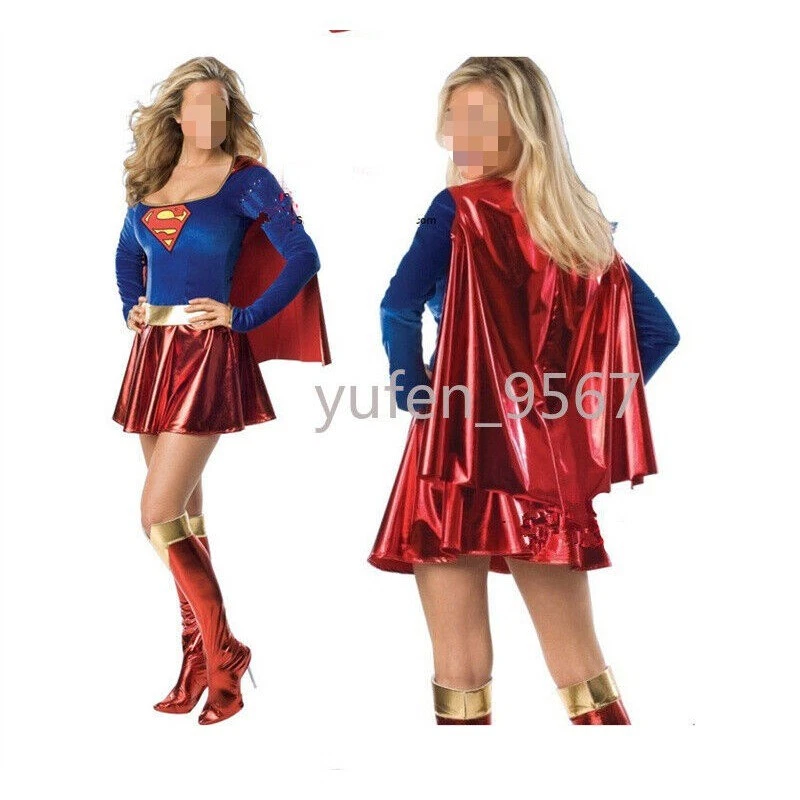 Sexy Disfraz de Supergirl Comics Superhéroe Superman Halloween Adulto Foto 1 de 4
