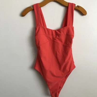 Tularosa Women Swimsuit XS Coral Orange Red One Piece Lined Smoothing Stretch - Image 1 of 4