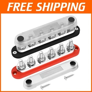 Dual-Sided 300A Marine Bus Bar - 12V Distribution Block with 6 Terminal Posts - Picture 1 of 8