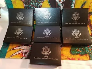 Complete 1992-1998 U.S. Mint Premier Silver Proof Sets Excellent Condition Coins - Picture 1 of 14
