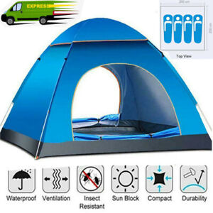 4 Man Person Auto Pop Up Tent Outdoor Festival Camping Travel Beach Family Tent