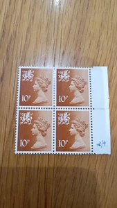 GB Decimal 10p Definitive Regional Wales Welsh Block of 4 MNH Combine Postage - Picture 1 of 1
