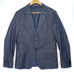 Tommy Hilfiger TH Flex Blazer Jacket Size 50 Slim Fit Double Vent Lined Blue - Picture 1 of 11