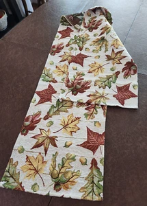 Tapiz tejido vintage multicolor hojas de otoño bufanda corredor de mesa 13" x 72" - Imagen 1 de 8