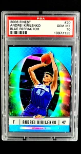 2006 Topps Finest Blue Refractor #20 Andrei Kirilenko /299 PSA 10 Gem Mint POP 1 - Picture 1 of 11