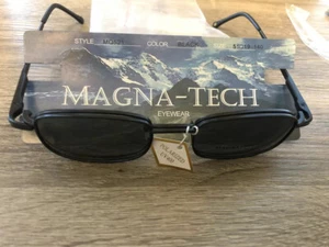 Gafas Magna-Tech vintage con clip magnético polarizadas 51-19-140 negras - Imagen 1 de 7