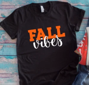 Fall Vibes, Camiseta Negra Unisex Manga Corta - Imagen 1 de 2