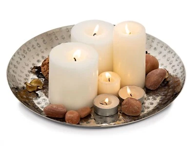 Dekotablett ø 28 cm rund Deko Tablett Serviertablett Metall Kerzentablett - Bild 1 von 4