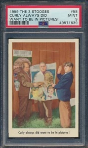 1959 FLEER THE 3 STOOGES #58 CURLY ALWAYS DID... PSA 9 MINT - Picture 1 of 2