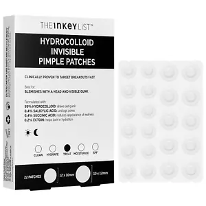The INKEY List Hydrocolloid Invisible Pimple Patches + Salicylic Acid 22 count - Picture 1 of 1