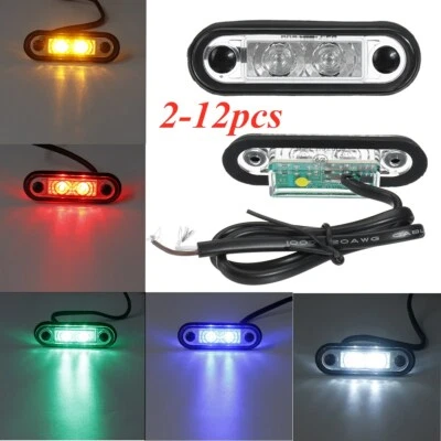 12V 24V FLUSH FIT LED SIDE MARKER LIGHT For KELSA BAR TRUCK TRAILER VAN LORRY - Image 1 of 4