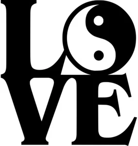 Liebe Yin Yang Vinyl Aufkleber Abziehbild - Größe & Farbe wählbar - Bild 1 von 2