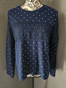 Camicetta donna maglia lavoro a pois manica lunga 3XL più 22 1/2 ma adatta grande - Foto 1 di 10