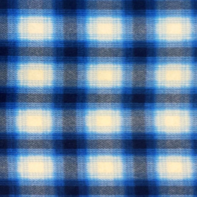 Blue & White Plaid Fleece Fabric - 60" Wide - Sold by The Yard & Bolt - Image 1 of 1