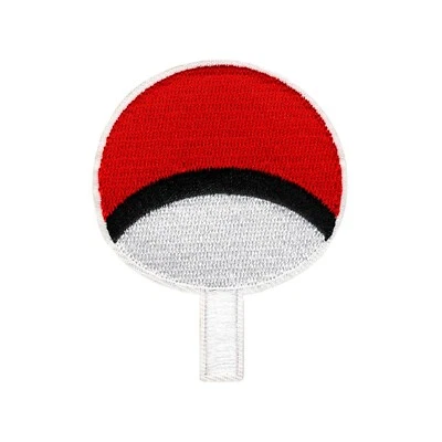 PATCHWORK PARADISE Naruto Uchiha Clan Embroidered Iron-On Patch – Red & White Badge Anime Cosplay