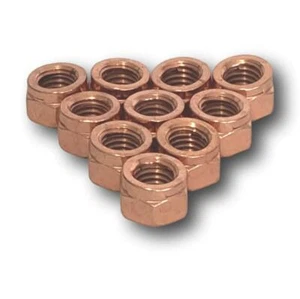 COPPER LOCK NUT FOR TURBO / MANIFOLD / DUMP PIPE SET OF 10 - M8 X 1.25 - Picture 1 of 3