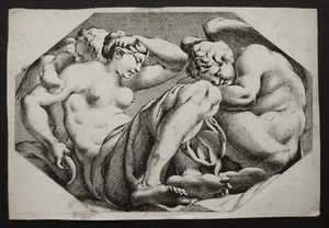 Gravure d’Antoine GARNIER d'après Le PRIMATICE. FONTAINEBLEAU - Picture 1 of 2