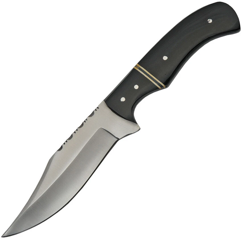 Cuchillo de hoja fija negro Skinner de 8,5" con funda marrón 203411 Foto 1 de 1