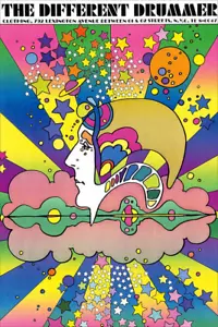 The Different Drummer Peter Max Colorful Psychedelic Poster No Frame - Picture 1 of 6