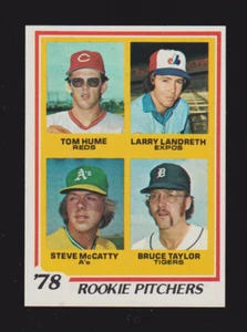 Topps #701 Rookie Pitchers 1978 Hume/Landreth/McCatty/Taylor EX-MT+ A - Imagen 1 de 2
