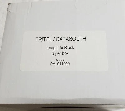DATASOUTH/TRITEL BLACK RIBBONS FOR DOT MATRIX PRINTERS 6 PER BOX #DAL011000 NEW! - Image 1 of 4
