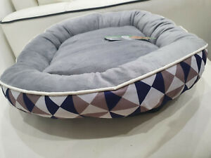 Blue Pet Dog Cat Calming Bed Comfy Shag Fluffy Warm Bed Nest Mattress 56x45 cm