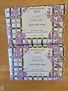 2 BEEKMAN 1802 LILAC DREAM GOAT MILK SOAP 3.5oz Each NEW 4.00 SHIPPING - Picture 1 of 1