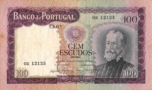 Portugal 100 Escudos 19.12.1961 Series OZ Circulated Banknote AAC - Picture 1 of 2