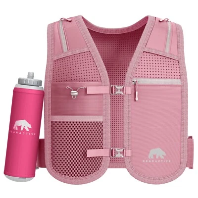 Bearactive Running Vest with 500ml Running Water Bottle Pink - Image 1 of 4