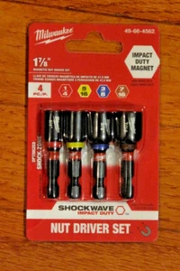 Milwaukee SHOCKWAVE 1-7/8” Impact Magnetic Nut Driver Set, 4 Piece, 49-66-4562 - Picture 1 of 2