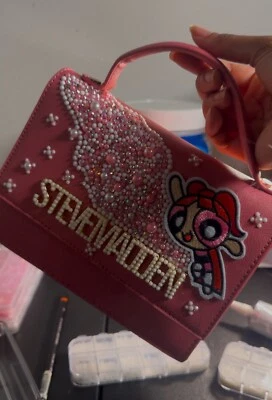 Custom Bling’d steve madden purse crossbody pink Featuring Powerpuff Girls. - Image 1 of 3
