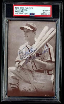 1947-66 Exhibits Stan Musial Signed PSA DNA 6 EXMT 9 Auto HIGHEST GRADED - Image 1 of 2