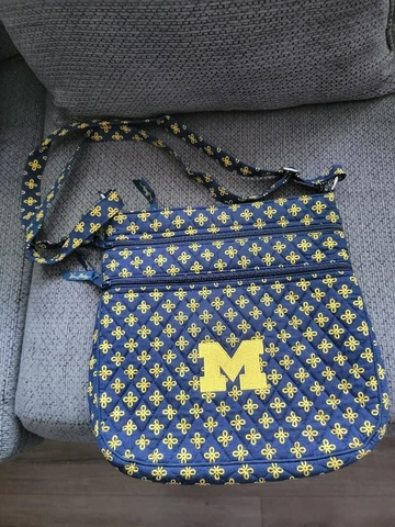 University of  Michigan Vera Bradley Triple Zip Hipster Crossbody purse Cover
