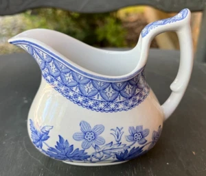 SPODE ~ BLUE GERANIUM EARTHENWARE CREAMER ~ C.1820 W ~ 6 Oz. ~ 3 1/2" ~ ENGLAND - Picture 1 of 6