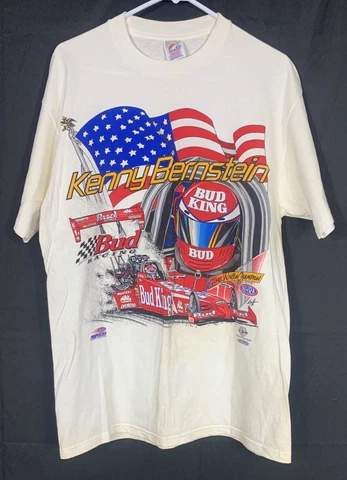 ✨Vintage Kenny Bernstein T-shirt 1998 Bud King Jerzees 5 Time Champion Large✨ Cover