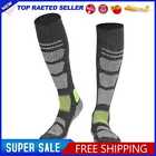 Wool Hiking Socks Winter Thickened For Outdoor (Dark Grey Fluorescent Green)