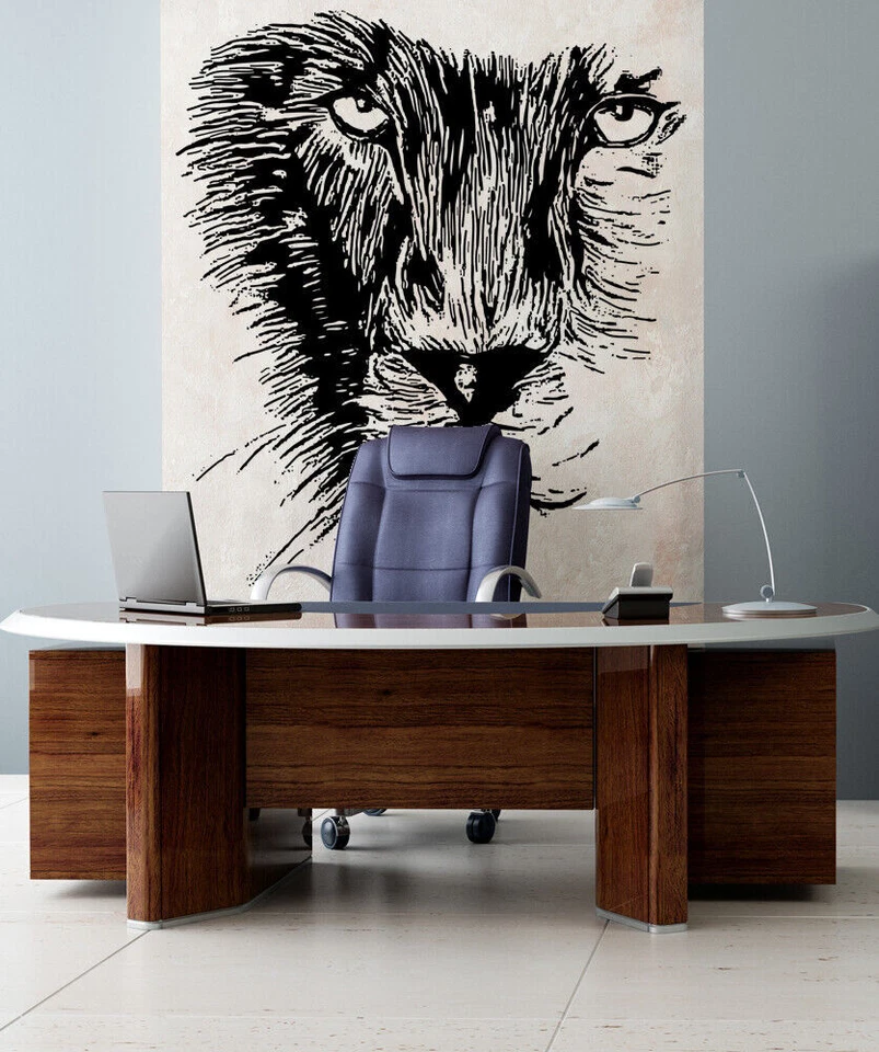 Adesivo de parede Lion. Arte de parede/decoração de escritório em casa para quarto infantil. #OS_AA541 - Imagem 1 de 4