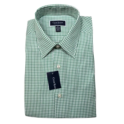 Club Room 标准合身正装衬衫男式中号 15-15.5 亚马逊绿色 60 美元 — 第 1/4 张图片