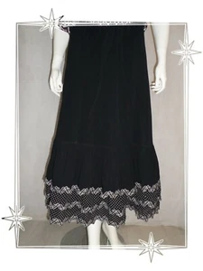 A - sehr schöner langer Rock schwarz weiß Galon Kenzo Jungle Größe 38 - Bild 1 von 7