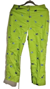 Pantalone alto blu ricamato animali zoo verde donna taglia 6 - Foto 1 di 6