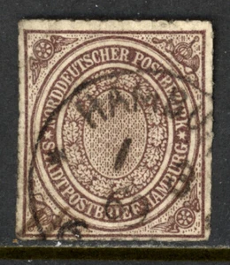 GERMANY-NORTH GERMAN CONFEDERATIO SCOTT 12 1868 REGULAR ISSUE USED F-VF CAT $55! - Picture 1 of 2