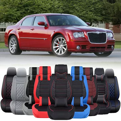 Deluxe PU Leather Full Car Seat Covers Front&Rear Cushion For Chrysler 300 300C - Image 1 of 4