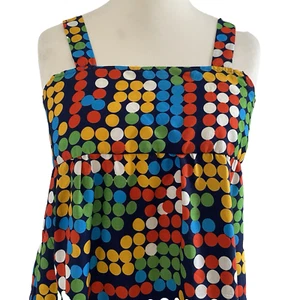 Vintage 1960s Sundress Handmade Polka Dot Mult Coloured RETRO Mod Dress 12 - Picture 1 of 11