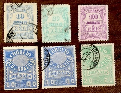 Estampillas de Brasil Sc P19-P24 usadas y como nuevas estampillas de periódico montadas Foto 1 de 3