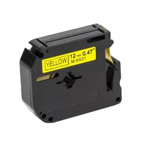 Cinta de etiqueta compatible con Brother negro sobre amarillo PT-65SL 65VP 70 70BBVP MK631 - Imagen 1 de 6