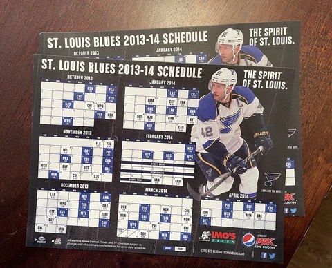 St. Louis Blues 2013-2014 Magnet Schedule SGA NEW Cover